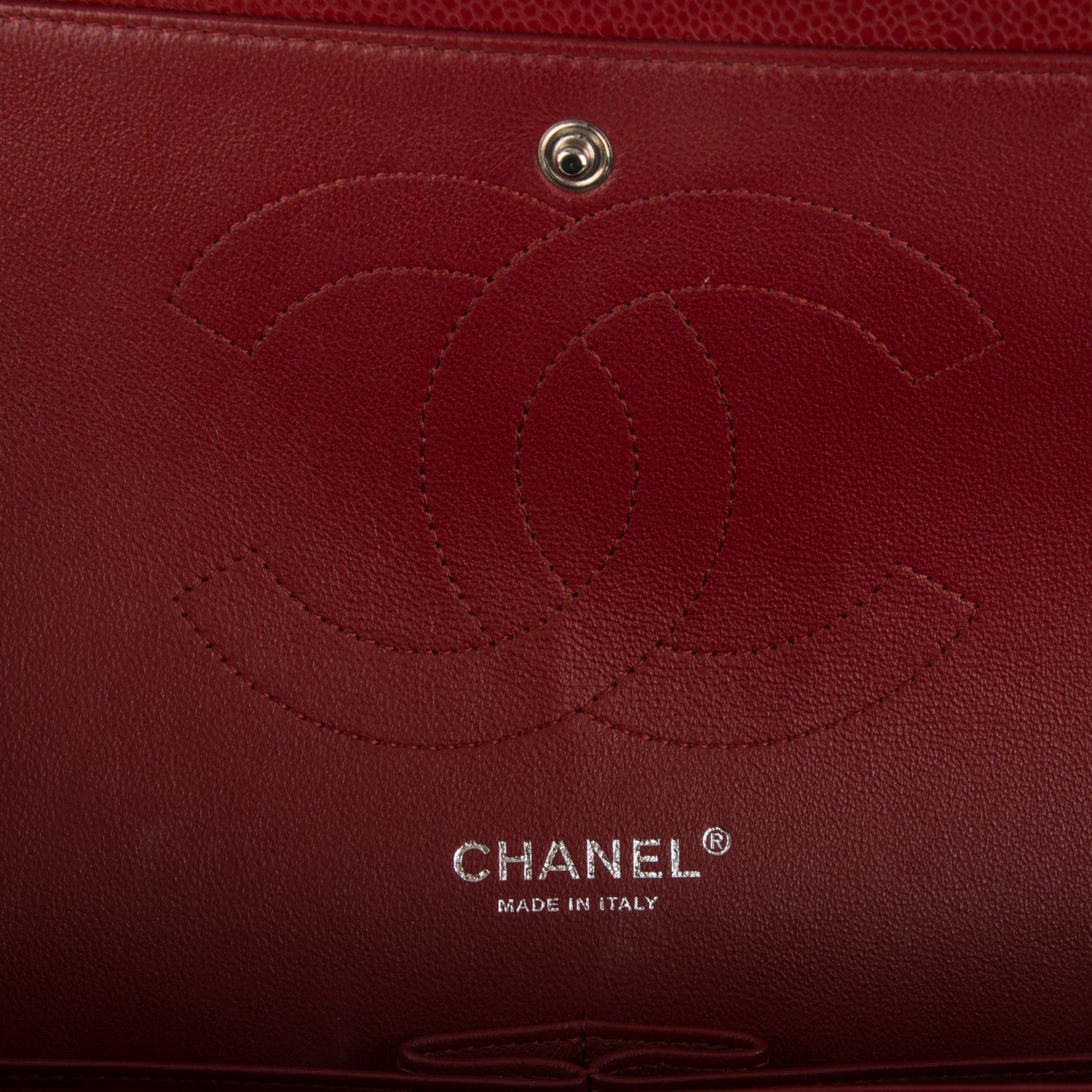 Chanel Caviar Quilted Jumbo Double Flap Red 7 of 8