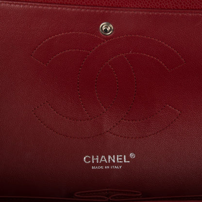Chanel Caviar Quilted Jumbo Double Flap Red 7 of 8