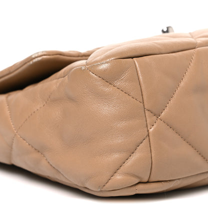 Chanel Lambskin Quilted Large Chanel 19 Flap Beige 9 of 10