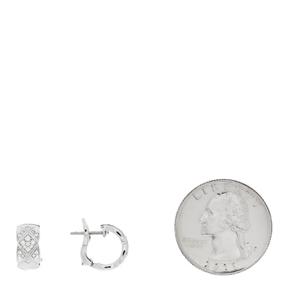 Chanel 18K White Gold Diamond Coco Crush Wide Hoop Earrings 2 of 5