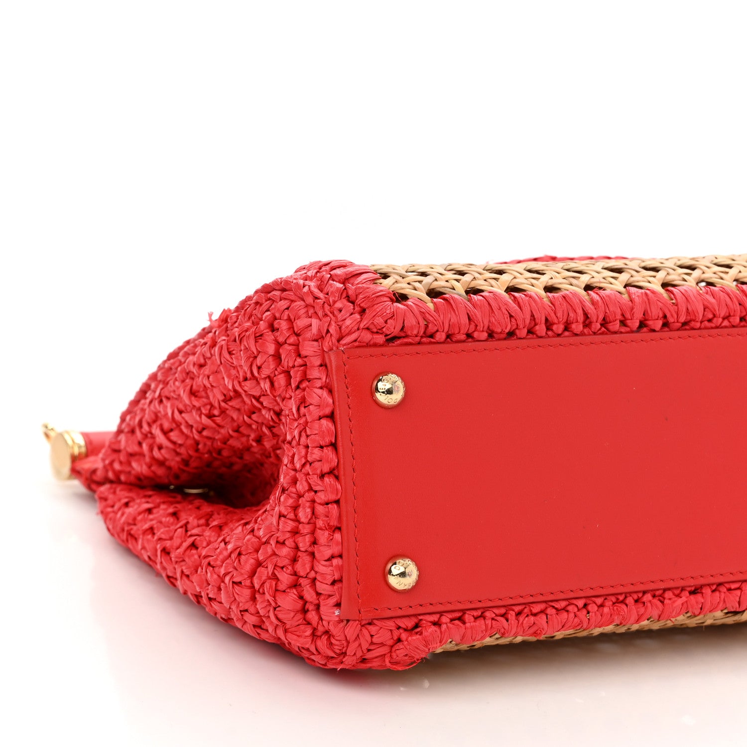 Dolce & Gabbana Woven Raffia Miss Sicily Satchel Red 7 of 10