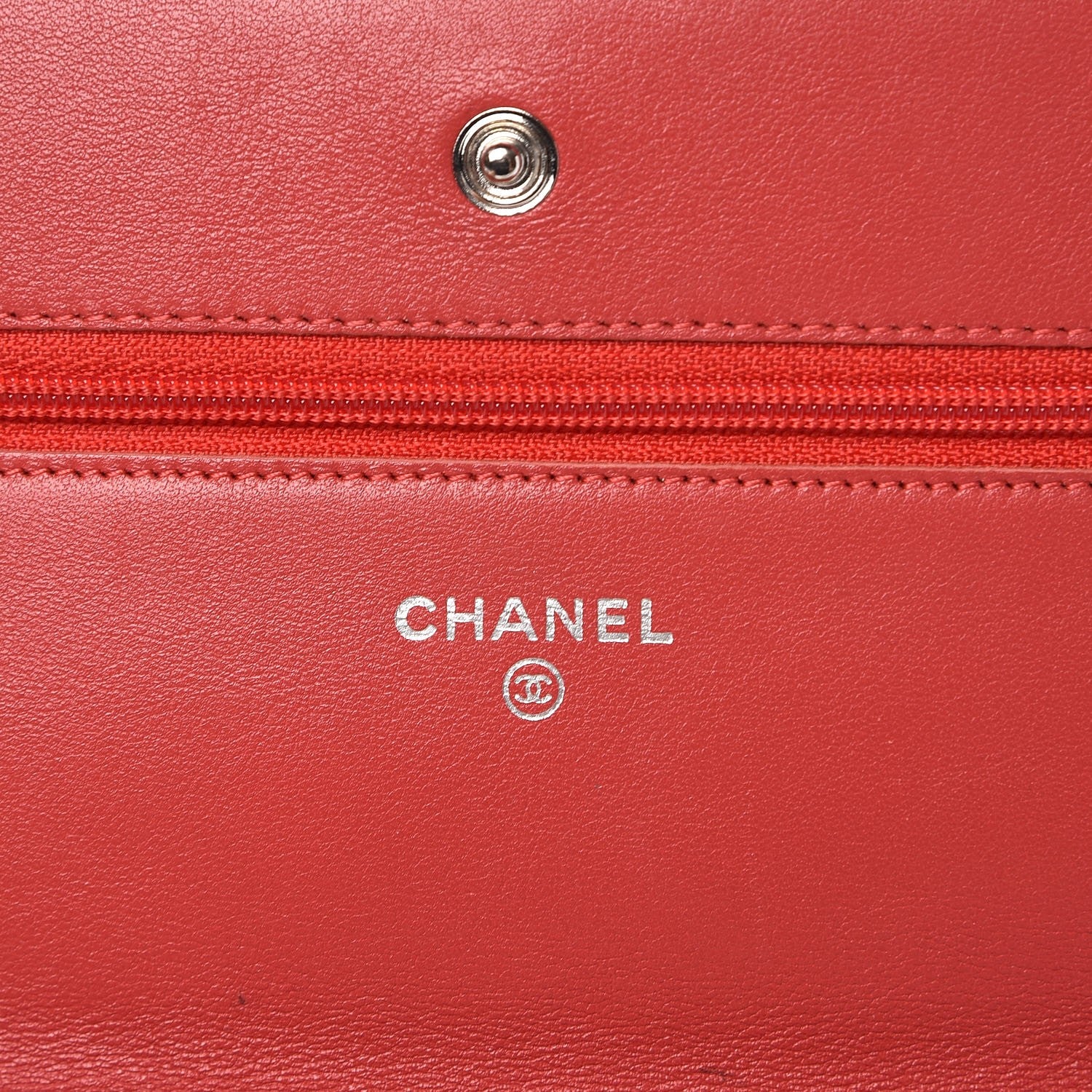 Chanel Patent Quilted Wallet On Chain WOC Coral 6 of 11