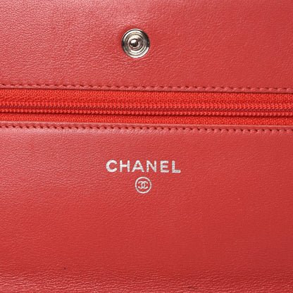 Chanel Patent Quilted Wallet On Chain WOC Coral 6 of 11