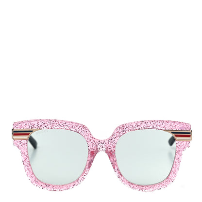 Gucci Acetate Square Frame Web Glitter GG0281S Sunglasses Pink 4 of 7