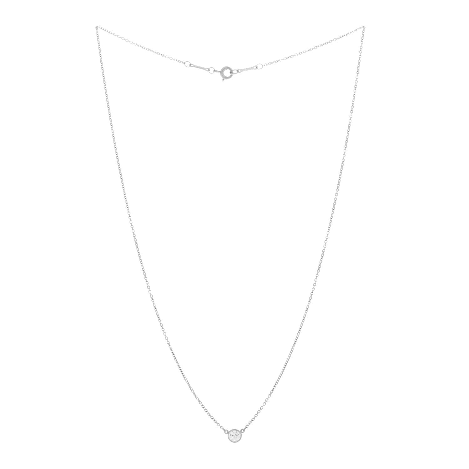 Tiffany Platinum Diamond .24ct Elsa Peretti Diamonds By The Yard Pendant Necklace 3 of 4
