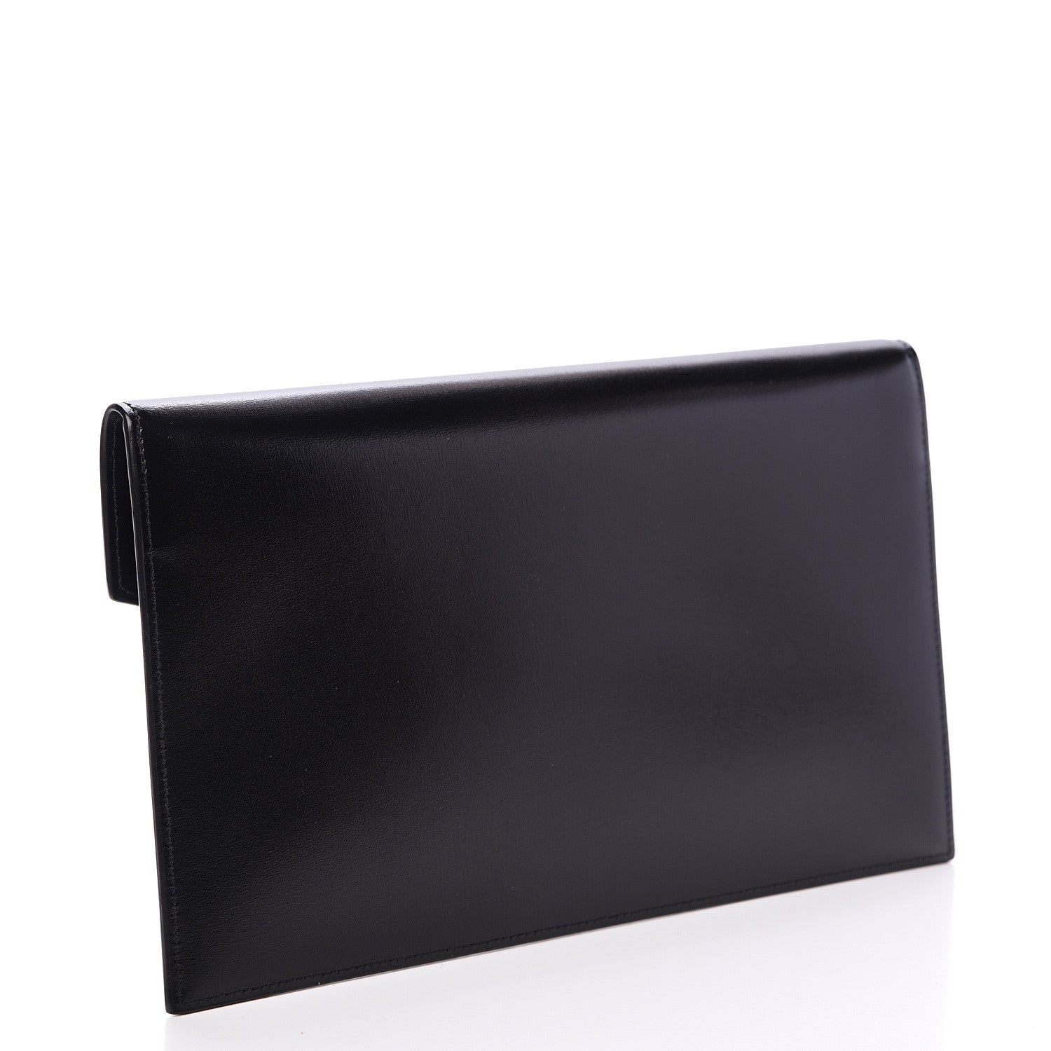 Saint Laurent Smooth Shiny Calfskin Monogram Uptown Pouch Black 2 of 7