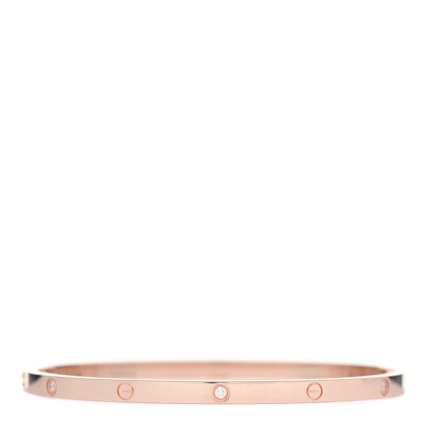 Cartier 18K Pink Gold 6 Diamond Small LOVE Bracelet 18 3 of 5