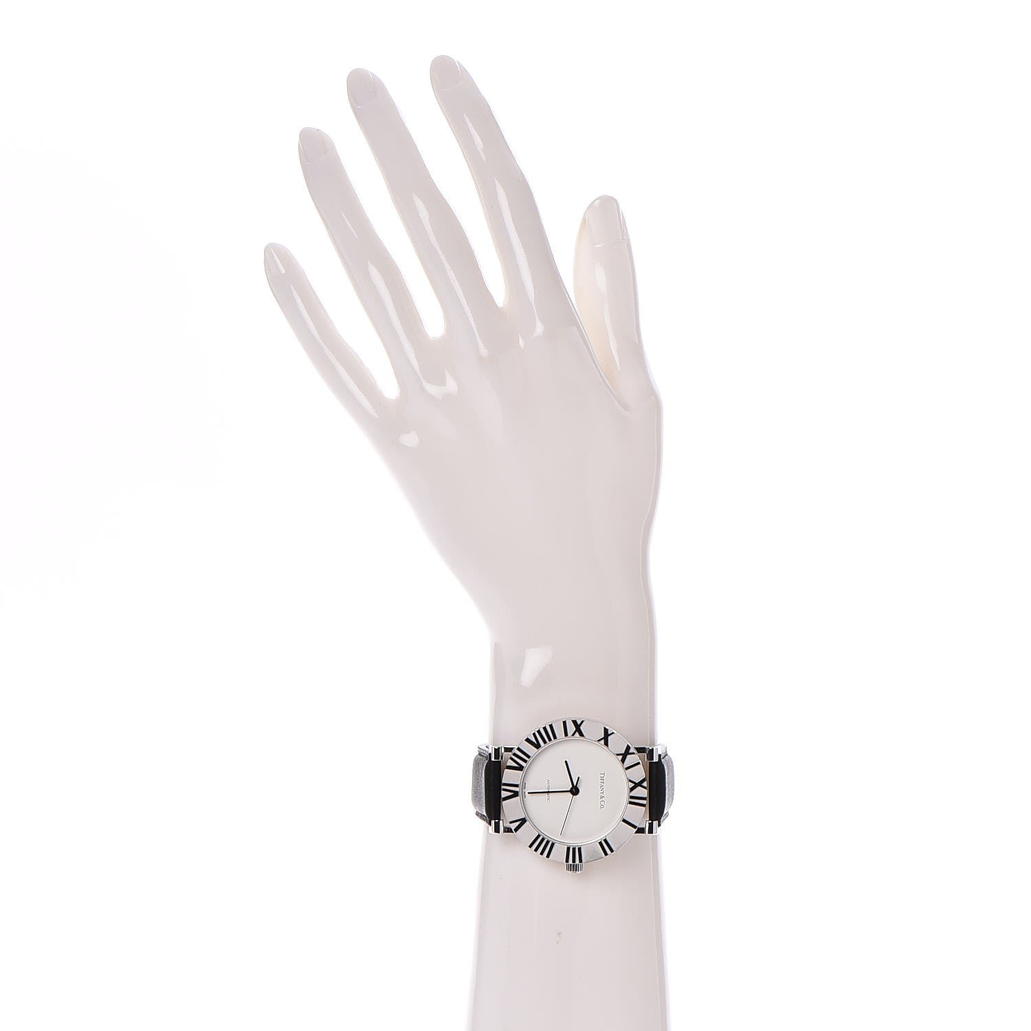 Tiffany Sterling Silver Calfskin 39mm Atlas Automatic Watch 2 of 13