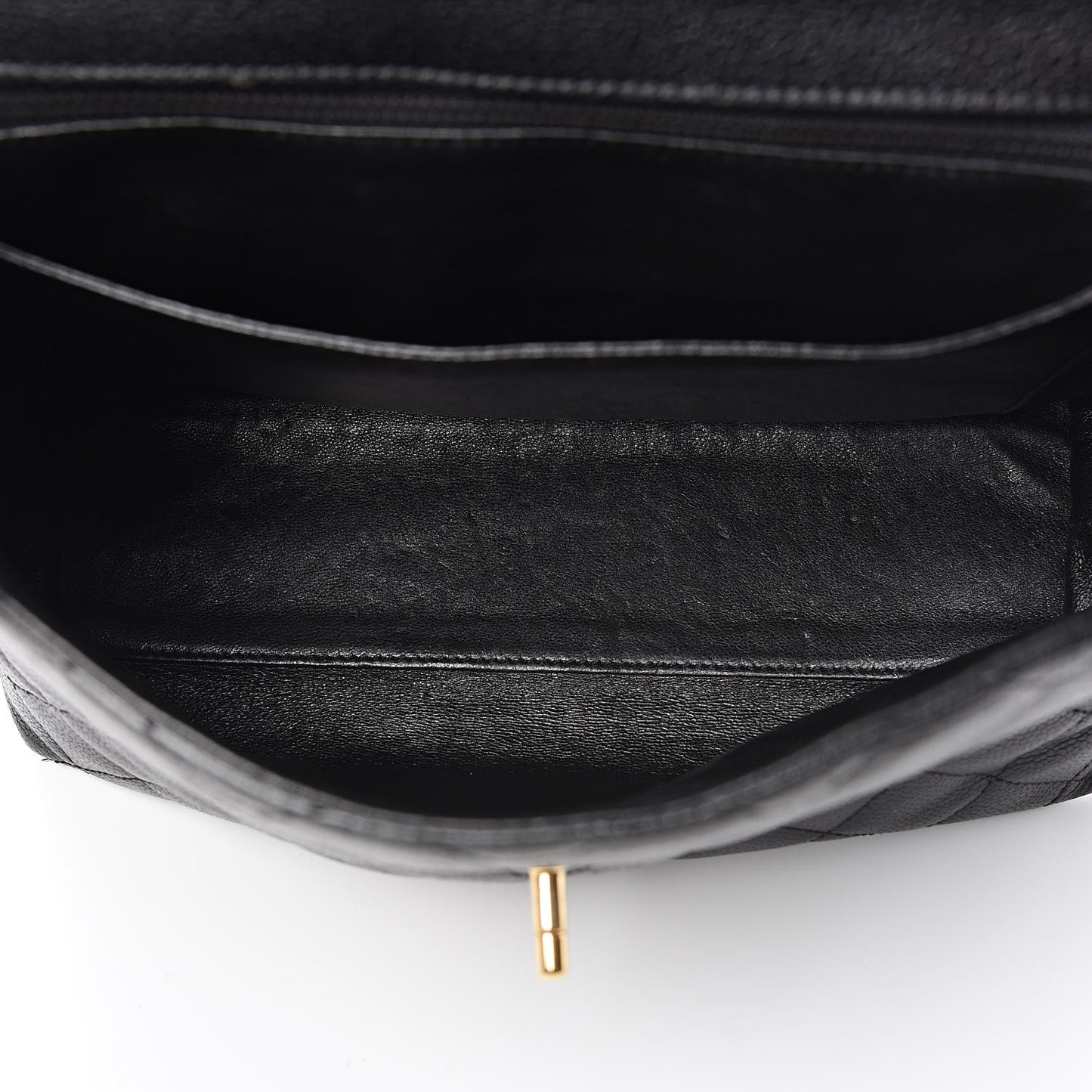 Caviar Quilted Jumbo Kelly Flap Black