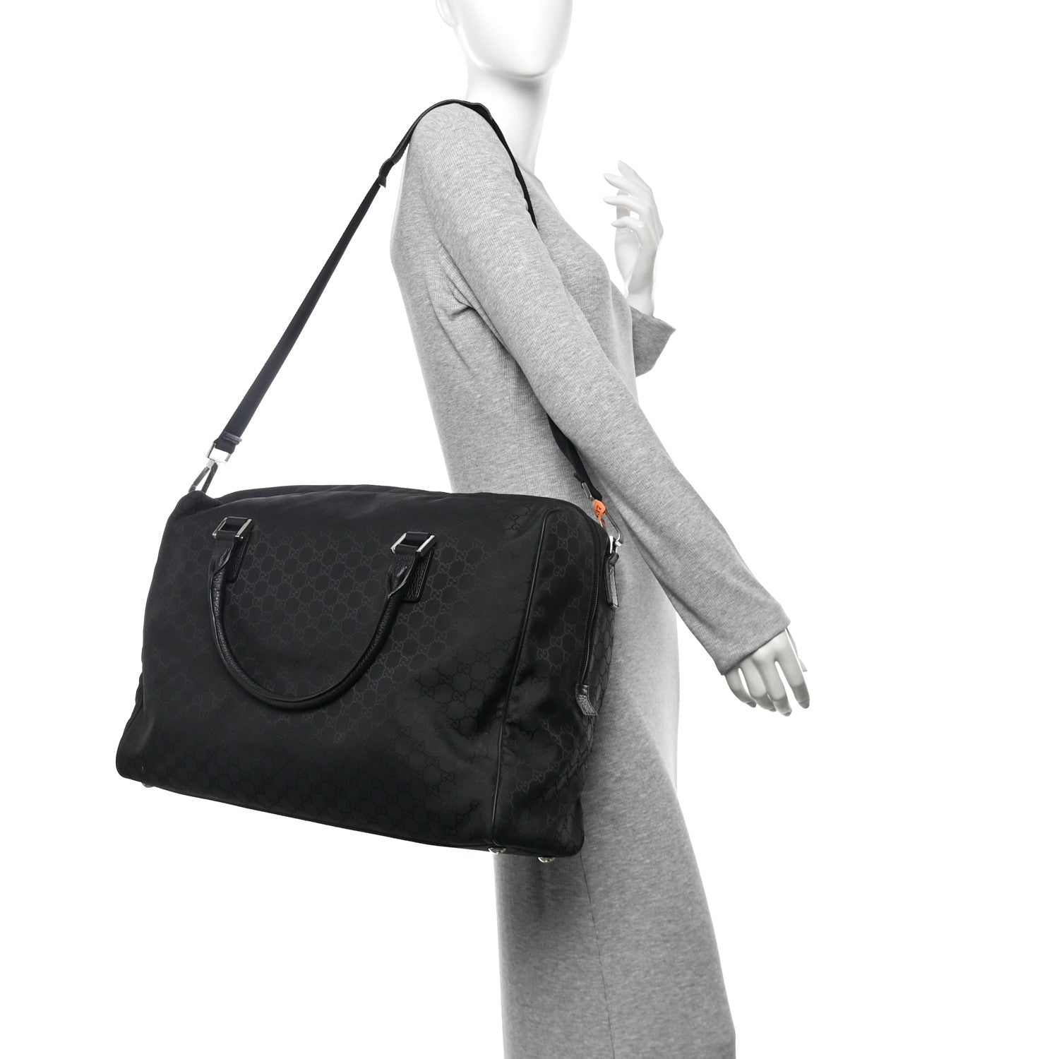 Gucci Nylon Monogram Large Duffle Bag Black 2 of 10