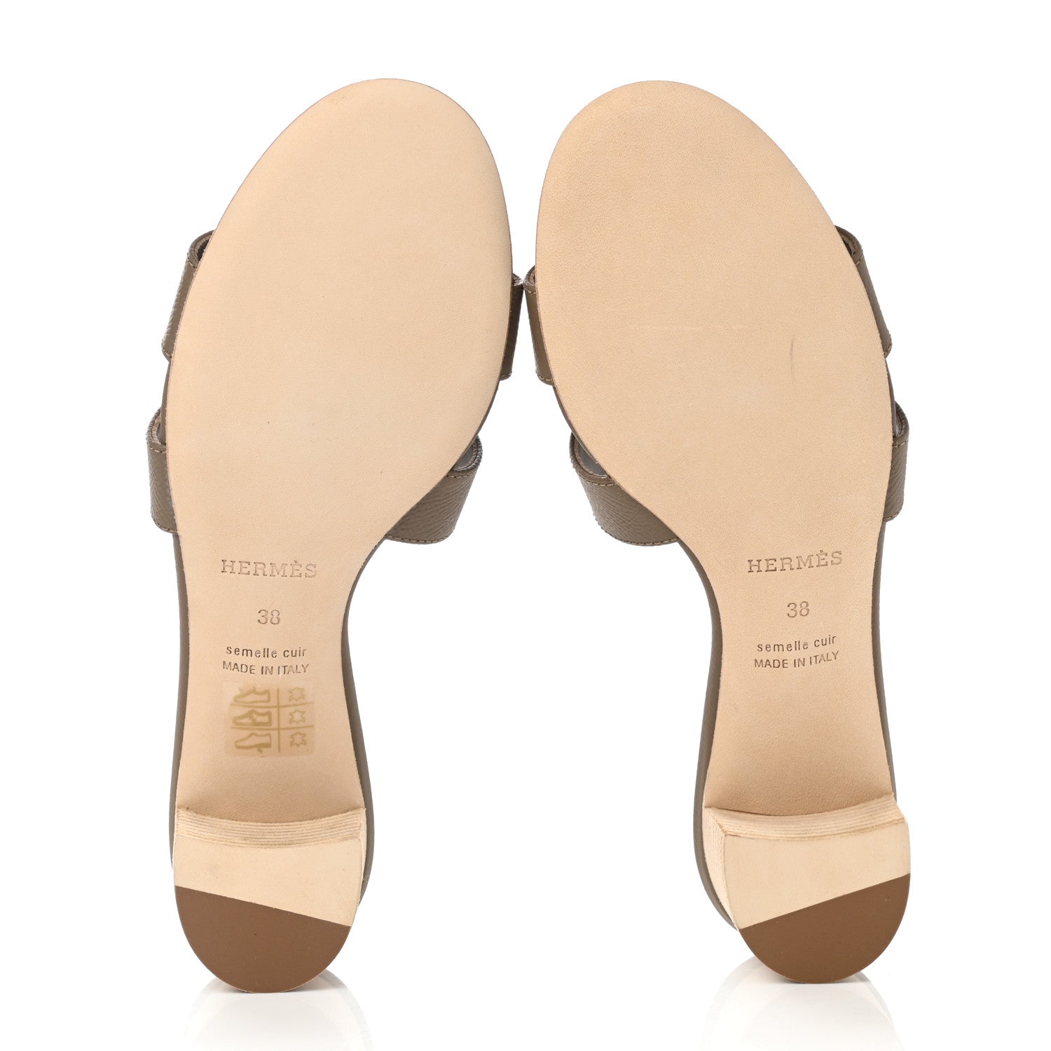 Hermes Epsom Oasis Sandals 38 Etoupe 5 of 9
