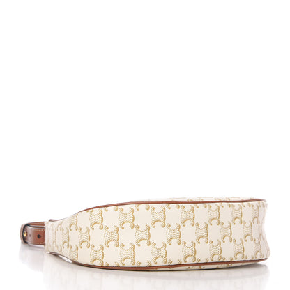 Celine Canvas Calfskin Ava Triomphe Shoulder Bag White 4 of 10