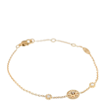 Christian Dior 18K Yellow Gold Diamond Mother of Pearl 3 Station Rose Des Vents Bracelet 1 of 6