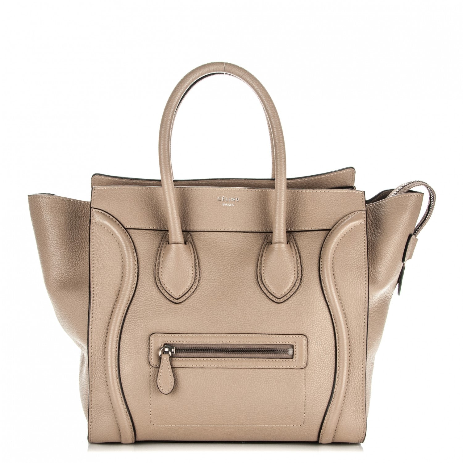 Celine Drummed Calfskin Mini Luggage Dune 1 of 7