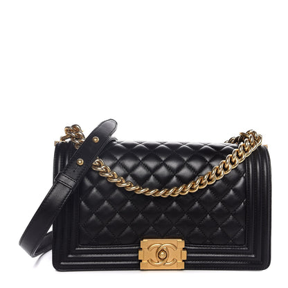 Chanel Lambskin Quilted Medium Boy Flap Black 1 of 7
