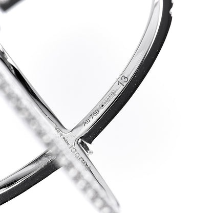 Gucci 18K White Gold Diamond Running G Cross Ring 53 6.25 7 of 8