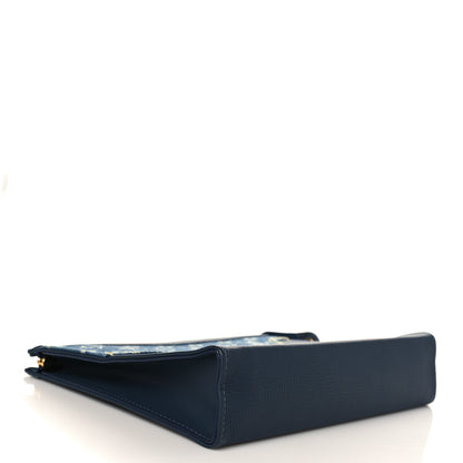 Louis Vuitton X NIGO Taurillon Monogram Denim Drip Pochette Voyage MM Blue 4 of 6