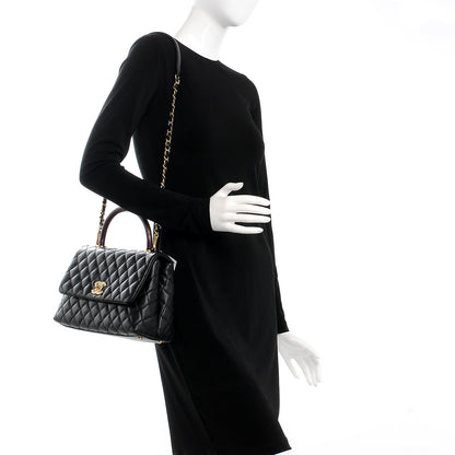 Chanel Caviar Lizard Quilted Small Coco Handle Flap Black 2 of 9