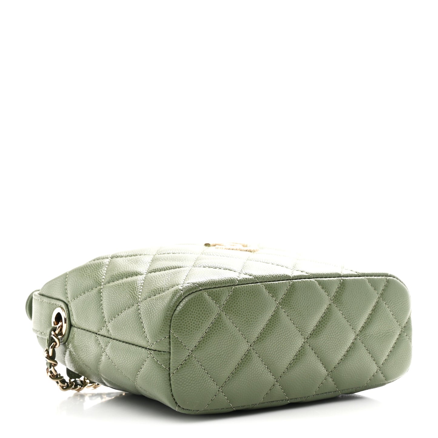 Caviar Quilted Chain Hobo Khaki