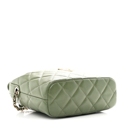 Chanel Caviar Quilted Chain Hobo Khaki 4 of 11