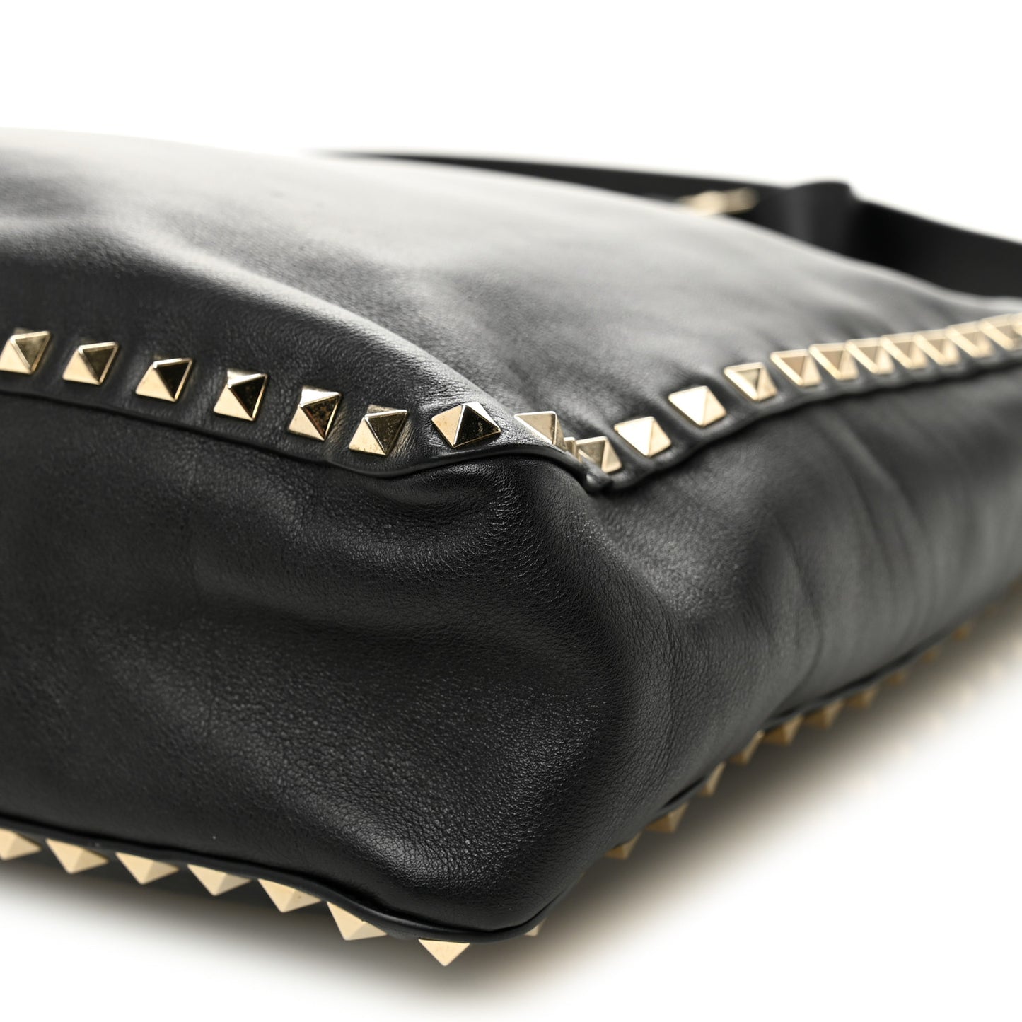 Vitello Calfskin Small Rockstud Flip-Lock Messenger Bag Black