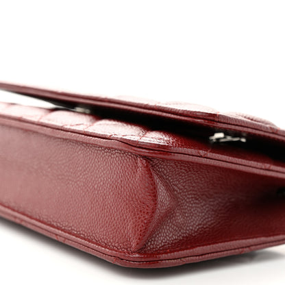 Chanel Caviar Quilted Wallet on Chain WOC Burgundy 11 of 12