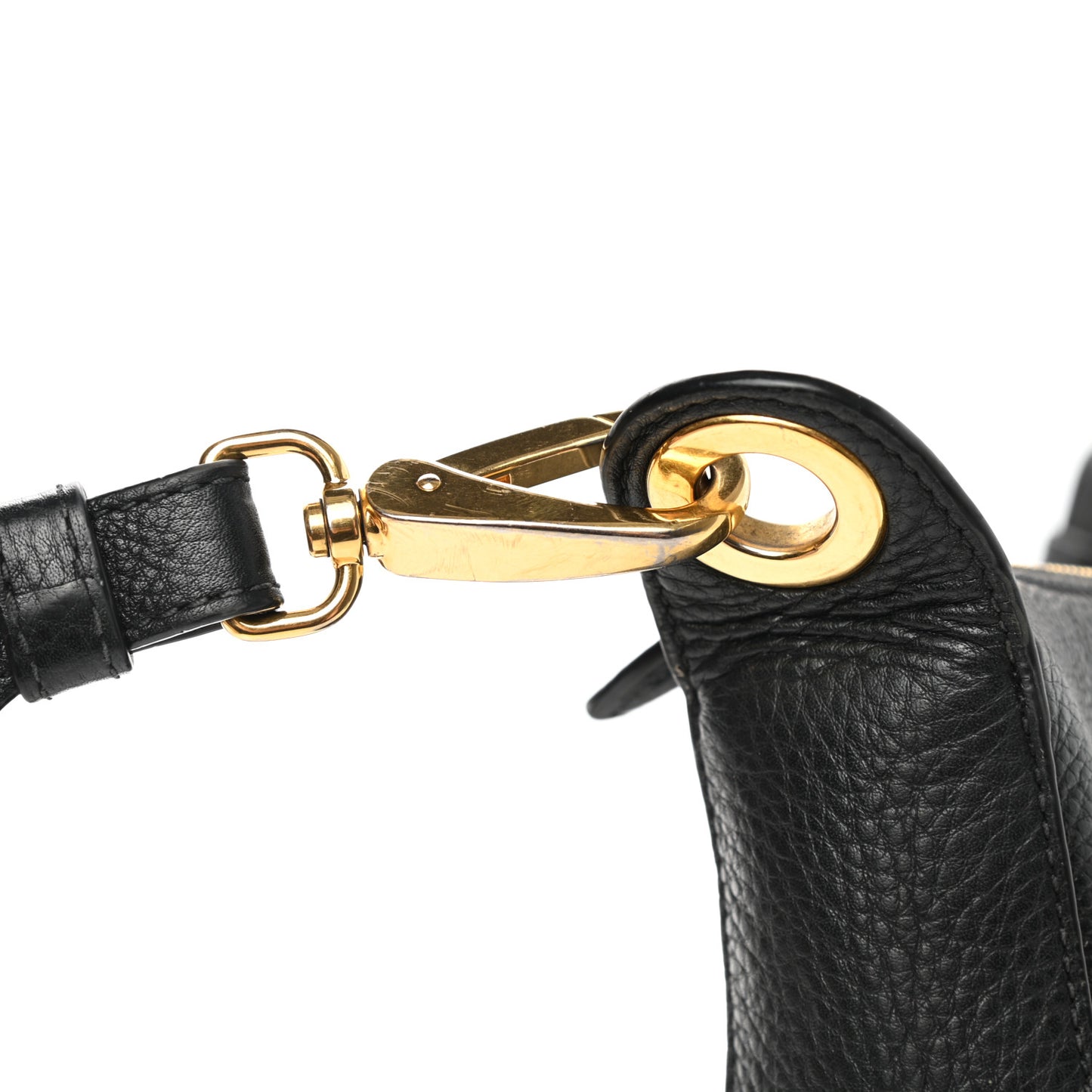 Vitello Daino Zippered Messenger Hobo Black