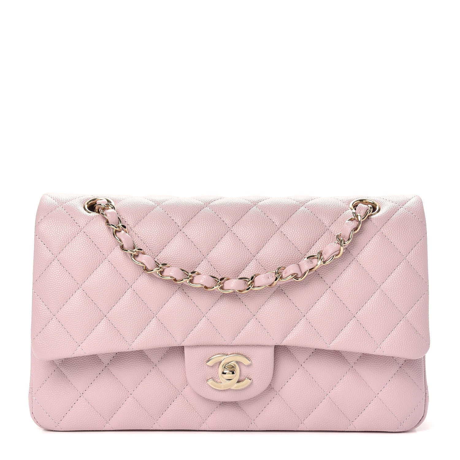 Chanel Caviar Quilted Medium Double Flap Light Pink 1 of 10