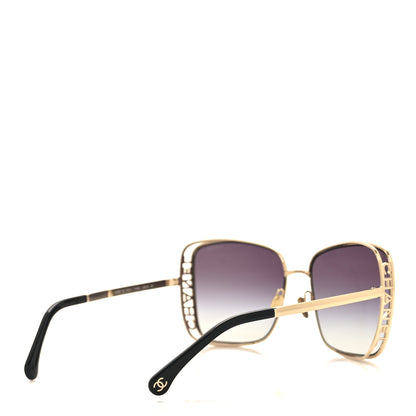 Chanel Metal Logo Square Sunglasses 71541 Gold 4 of 7