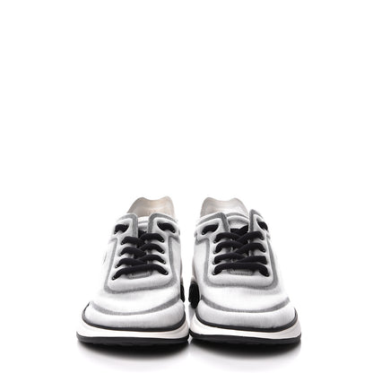 Chanel Calfskin Mesh Lycra Womens Logo Sneakers 38.5 White Black 3 of 10