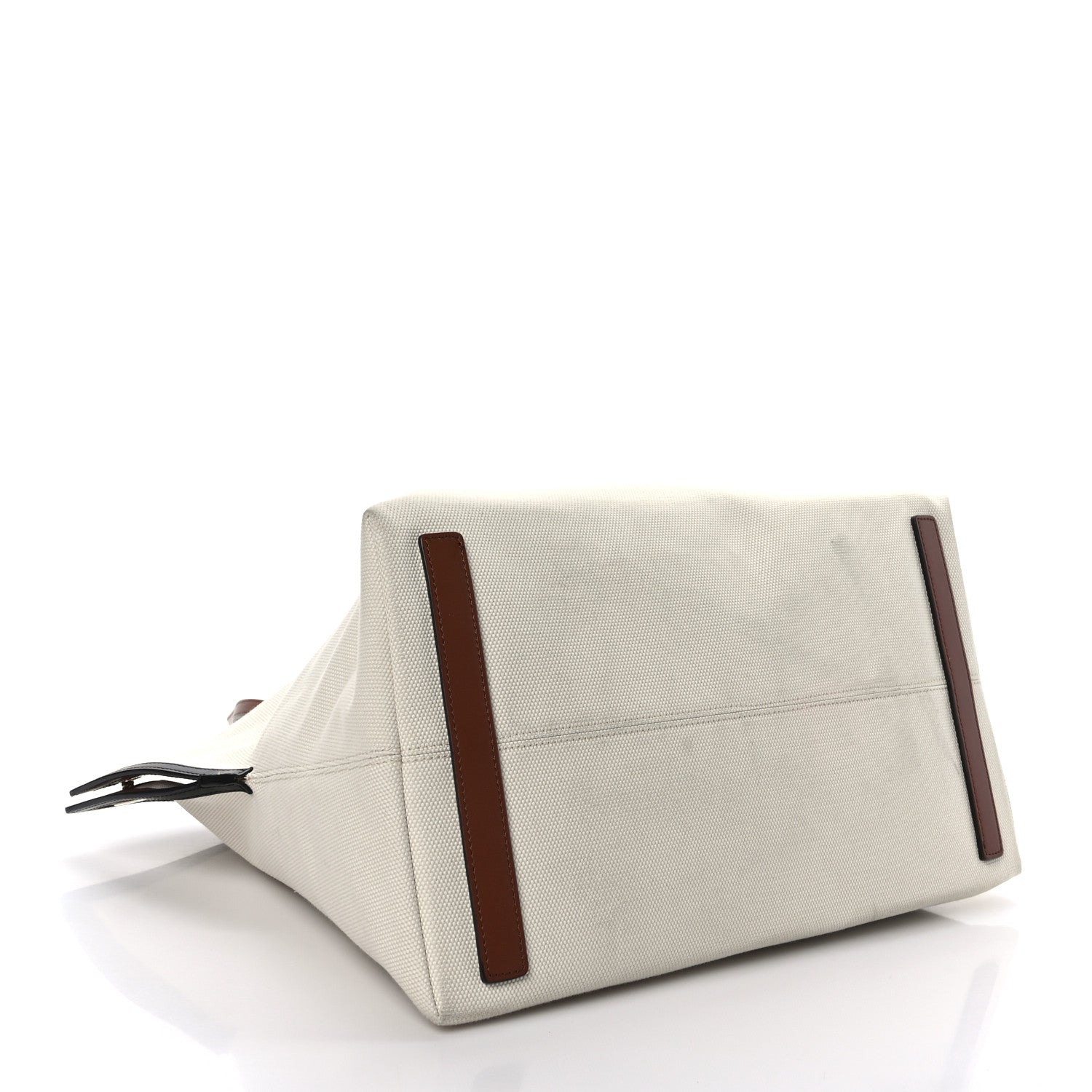 Burberry Cotton Canvas Calfskin Large Society Tote Bag Natural 4 of 10
