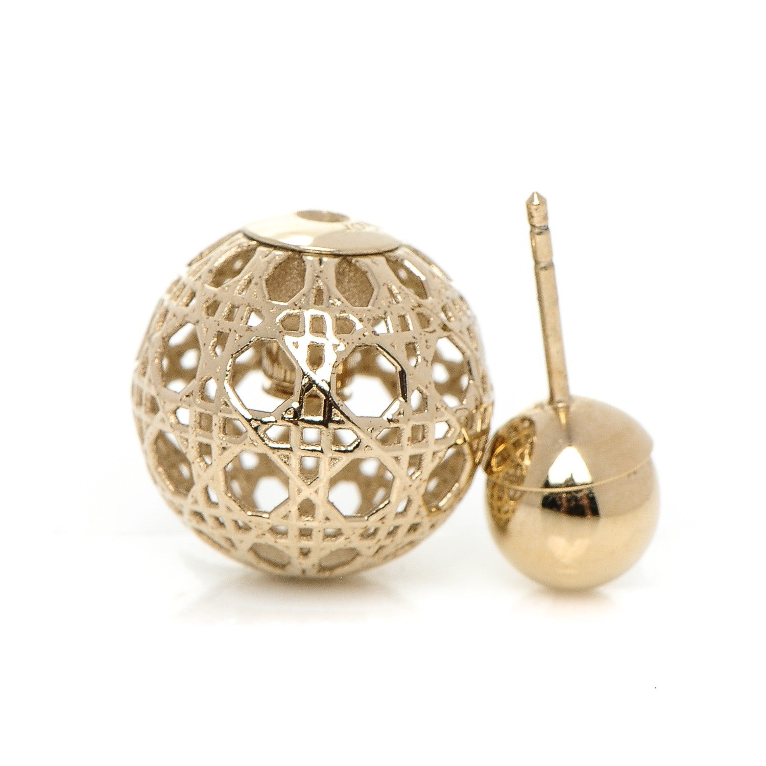 Christian Dior Cannage Mise En Dior Tribal Earrings Gold 3 of 6