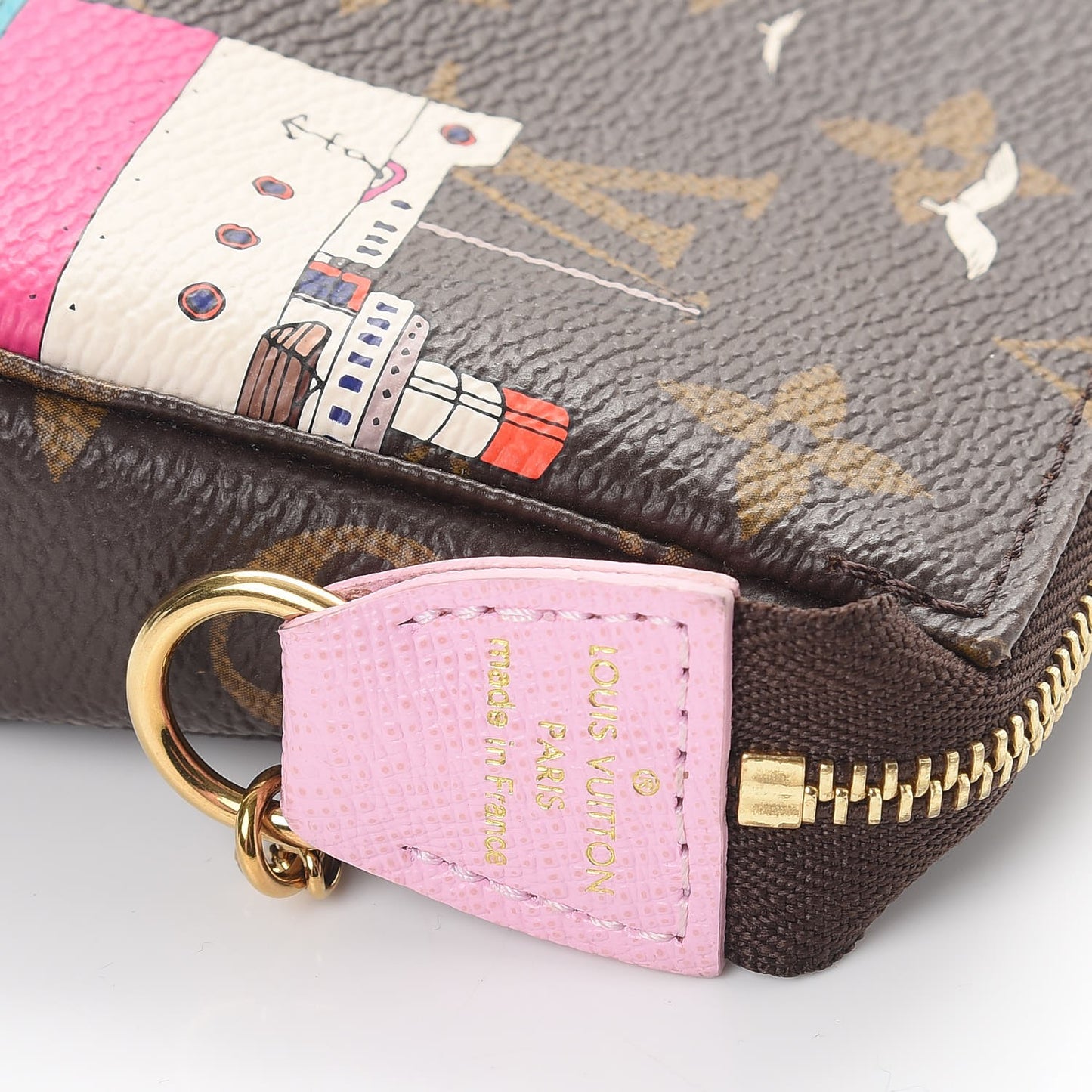 Monogram 2016 Christmas Animation Mini Pochette Accessories Rose Ballerine