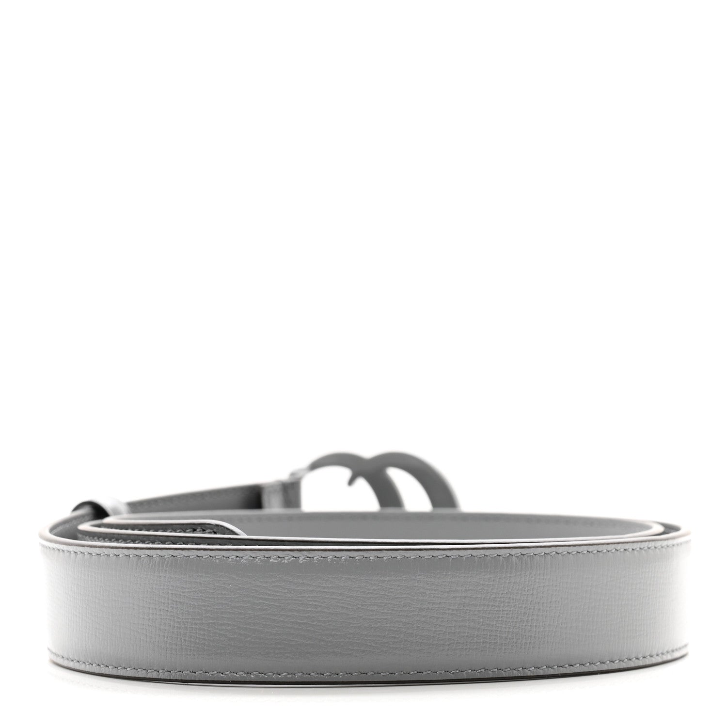 Gucci Azalea Calfskin Enamel Monochrome Double G 30mm Belt 100 40 Deep Grey 2 of 4
