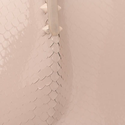 Christian Louboutin Patent Snakeskin Embossed Spiked Cabarock Shopper Tote Leche 11 of 13