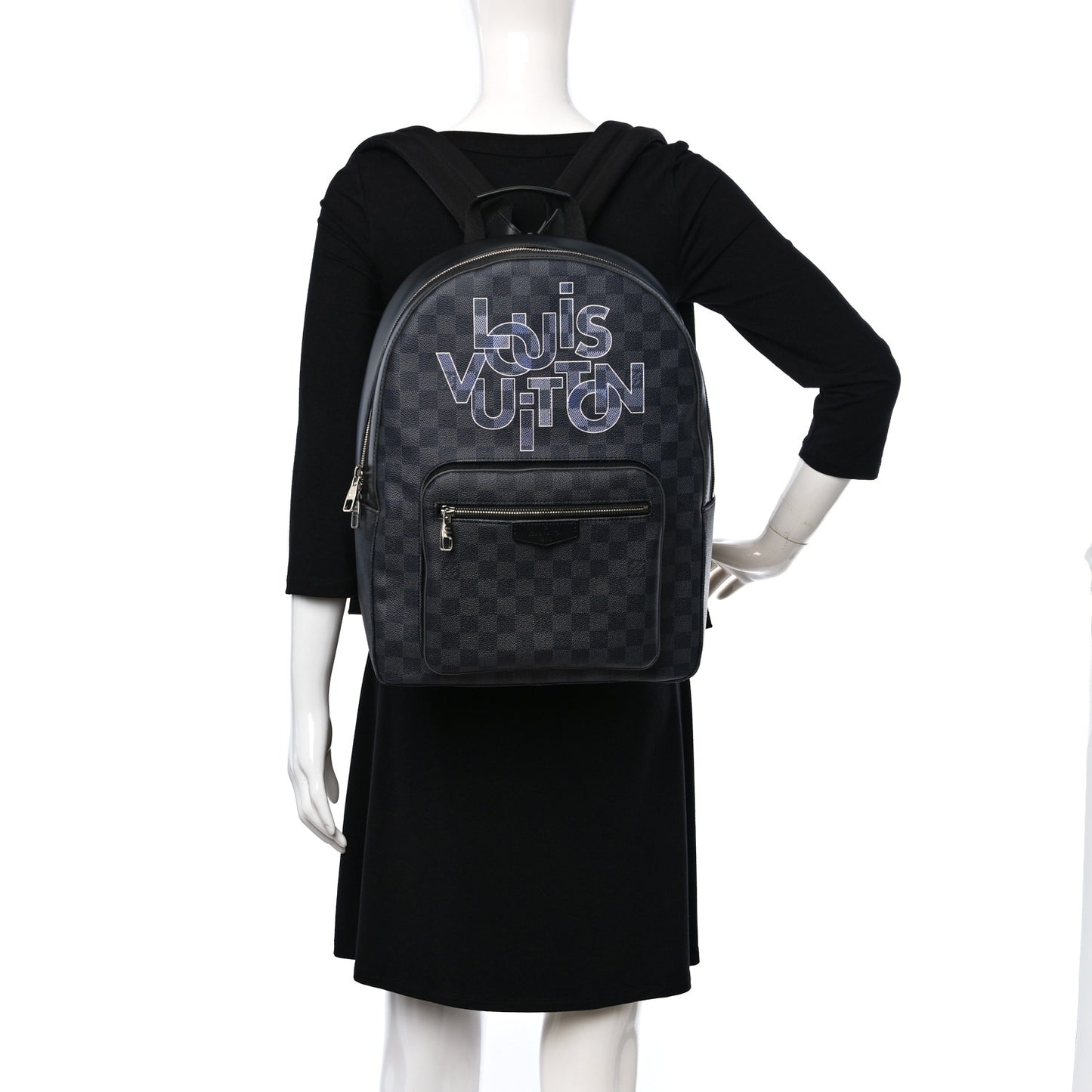 Damier Graphite Logo Josh Backpack Grey