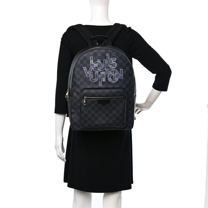 Louis Vuitton Damier Graphite Logo Josh Backpack Grey 2 of 8