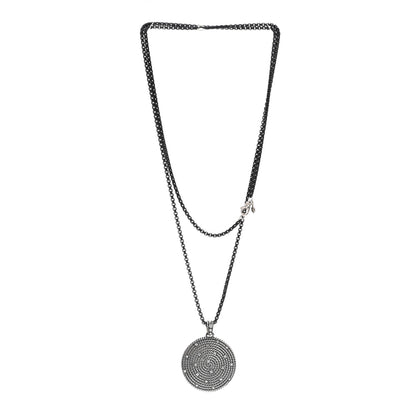David Yurman Darkened Sterling Silver Diamond Large Cable Coil Pendant Necklace 3 of 5