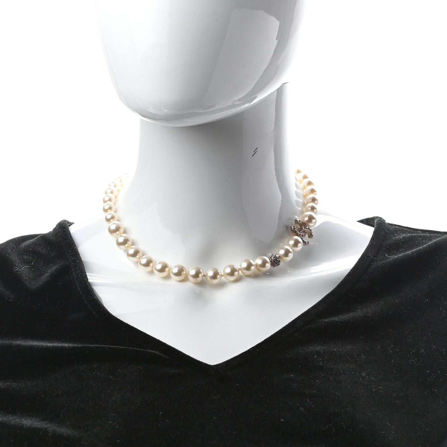 Pearl Crystal CC Short Necklace Gold Pink