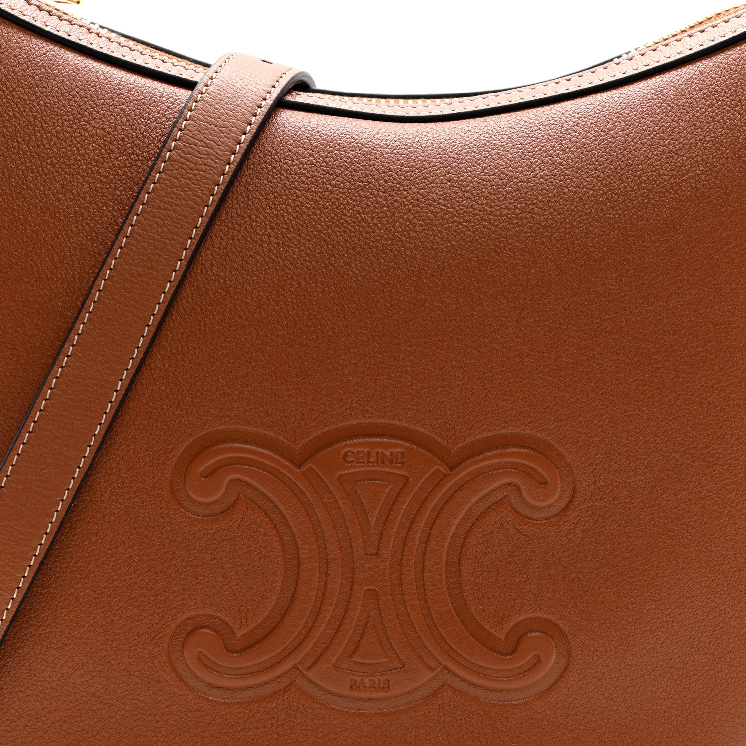 Celine Supple Calfskin Small Triomphe Heloise Shoulder Bag Tan 8 of 10