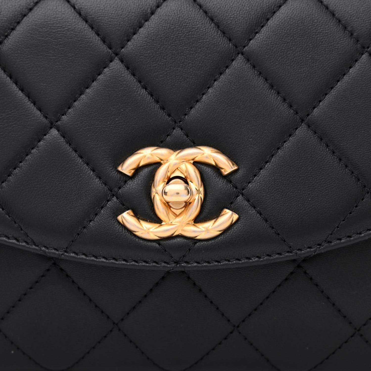 Chanel Lambskin Quilted Trendy Spirit Top Handle Flap Black 7 of 9