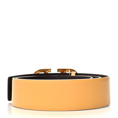 Valentino Garavani Glossy Calfskin VLogo Reversible 40mm Belt 95 38 Dark Beige Burgundy 2 of 5