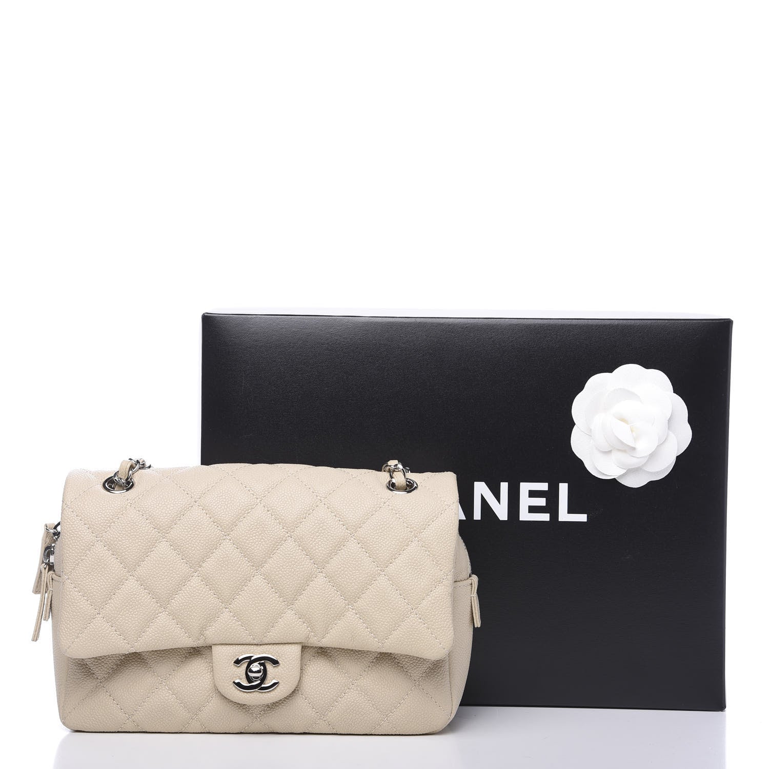 Chanel Caviar Quilted Medium Casual Journey Flap White 10 of 10