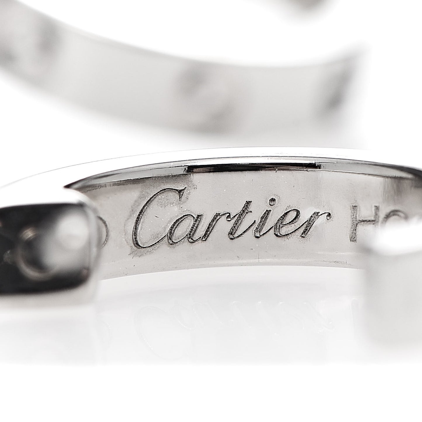 18K White Gold Small LOVE Hoop Earrings