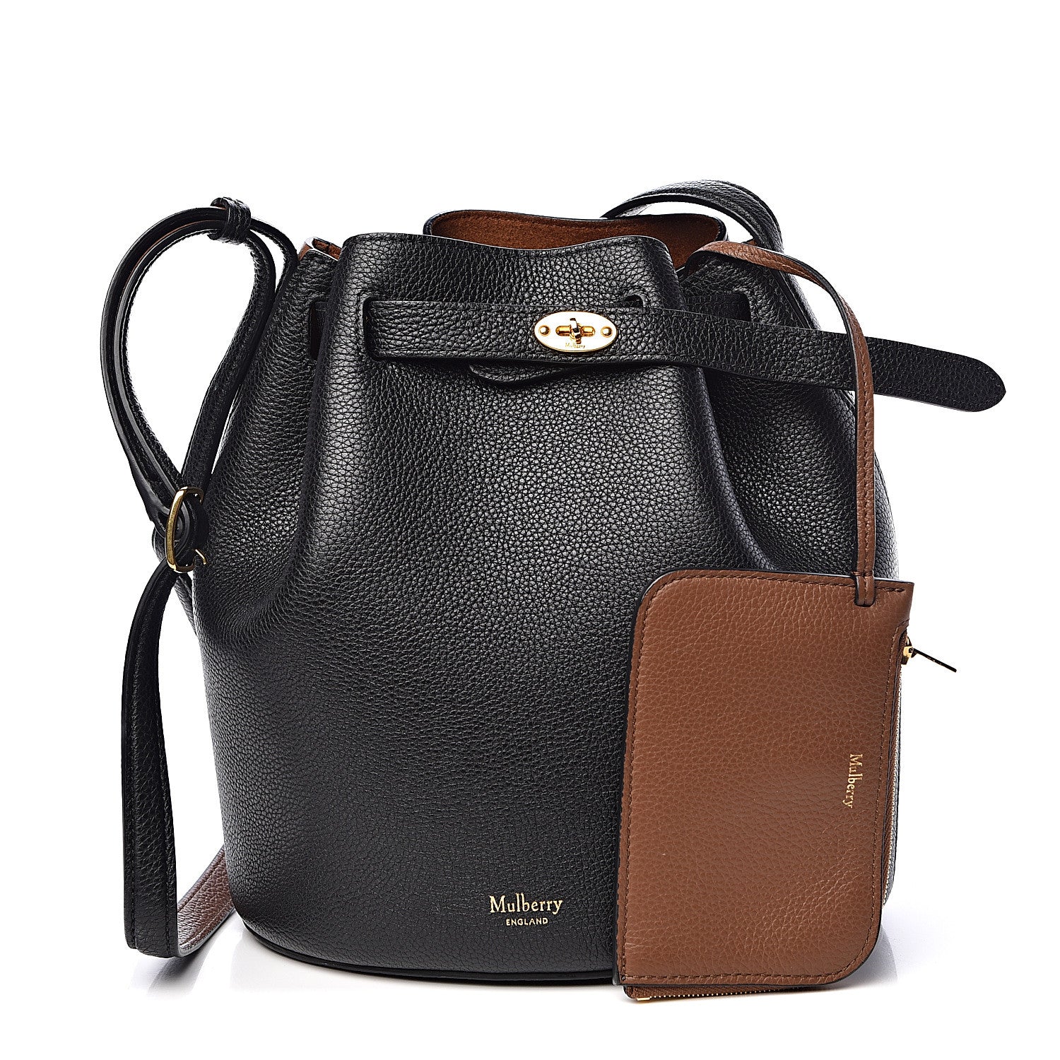 Mulberry Small Classic Grain Calfskin Small Abbey Bucket Bag Black 1 of 14