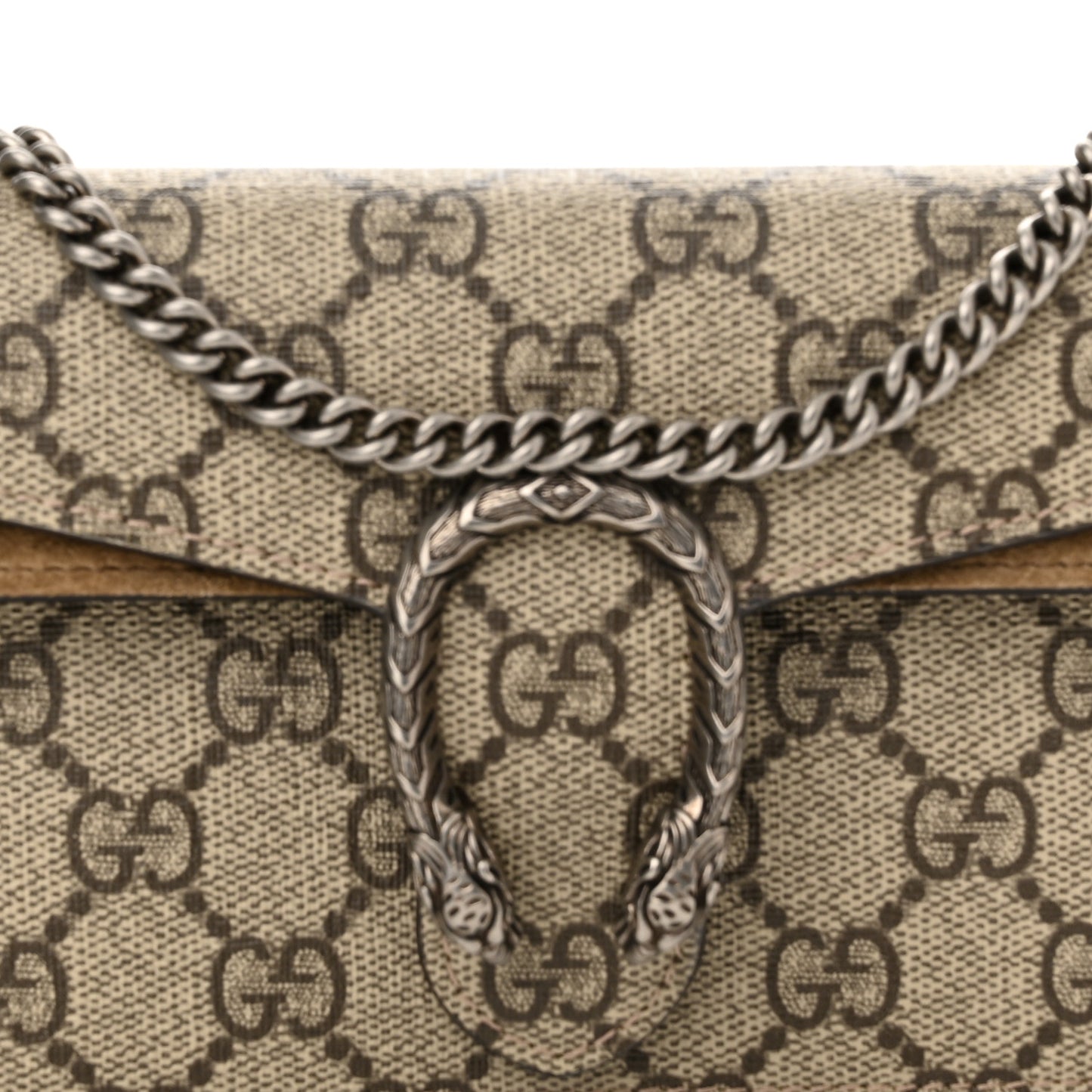 GG Supreme Monogram Super Mini Dionysus Shoulder Bag Taupe