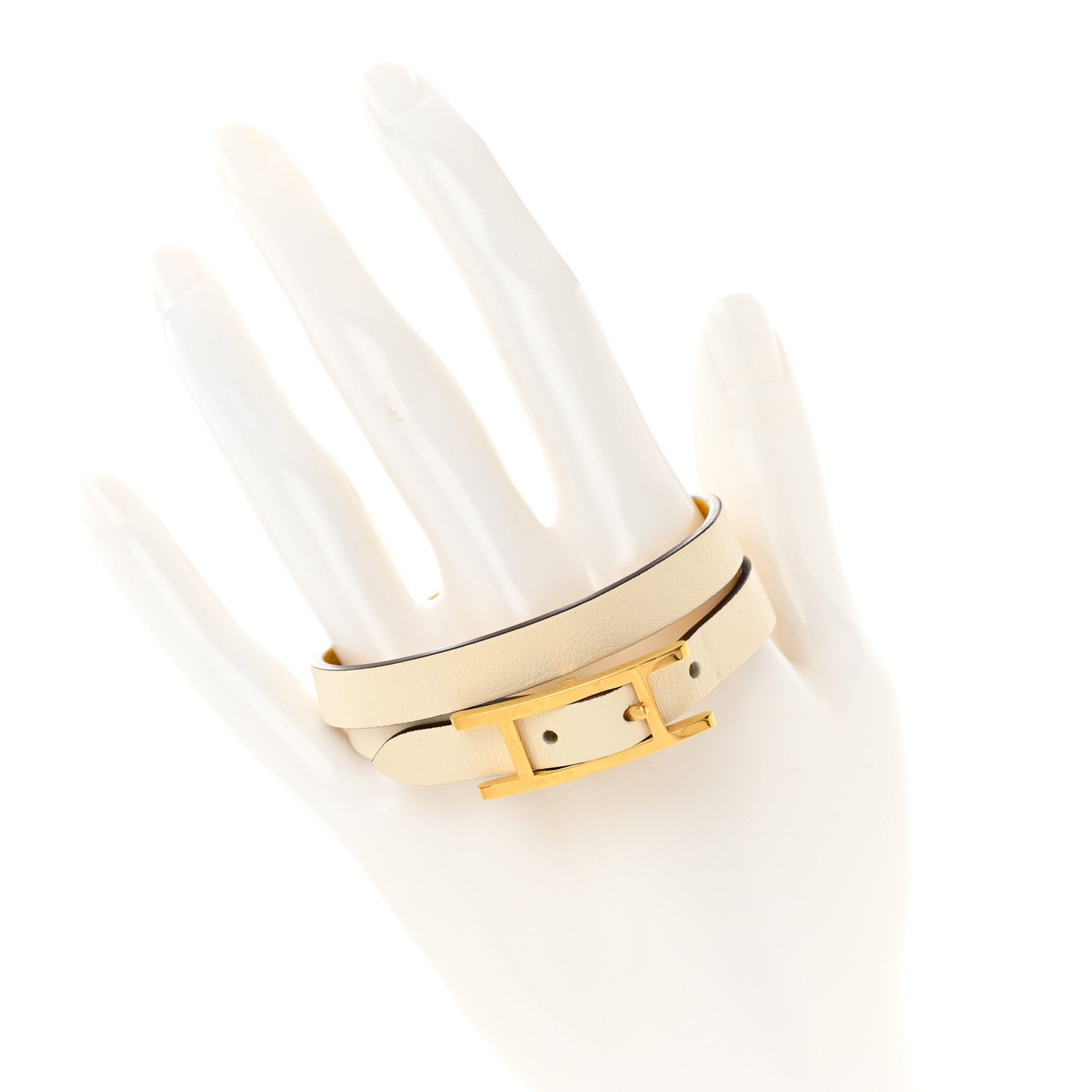 Hermes Swift Behapi Double Tour Bracelet Craie Lime 2 of 9