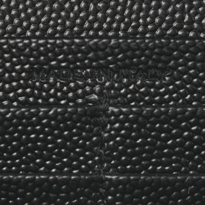 Saint Laurent Grain De Poudre Matelasse Chevron Monogram Flap Wallet Black 7 of 8
