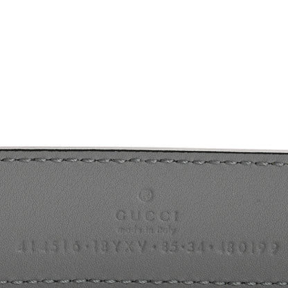 Gucci Azalea Calfskin Enamel Monochrome Double G 30mm Belt 85 34 Deep Grey 3 of 5