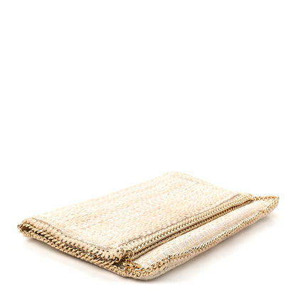 Stella McCartney Woven Boucle Fold Over Falabella Clutch White Beige 4 of 8